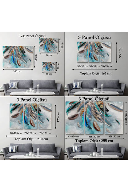 DB Kuş Tüyü Dekoratif Kanvas Duvar Tablosu -3423