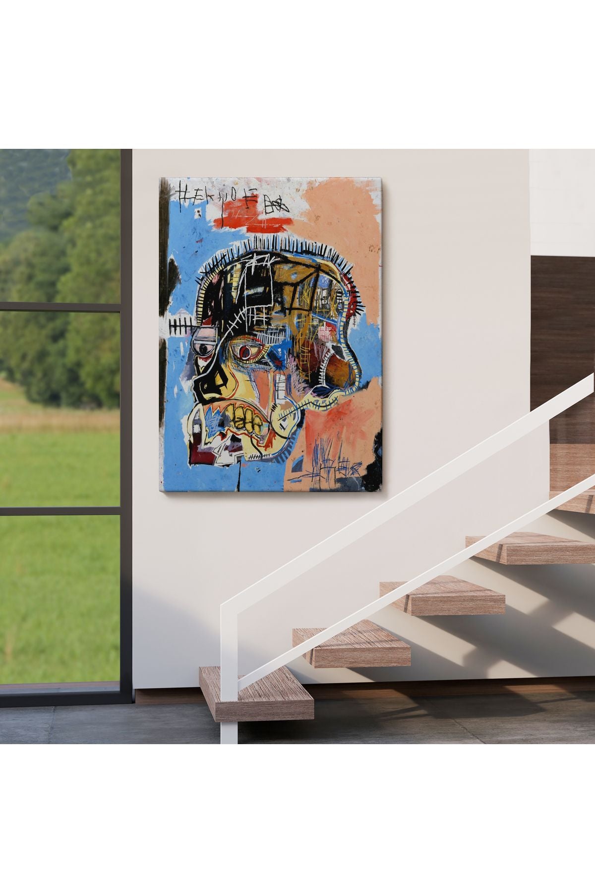 Jean Michel Basquiat,İsimsiz Kafatası 1981 Sergi Tablosu-4978