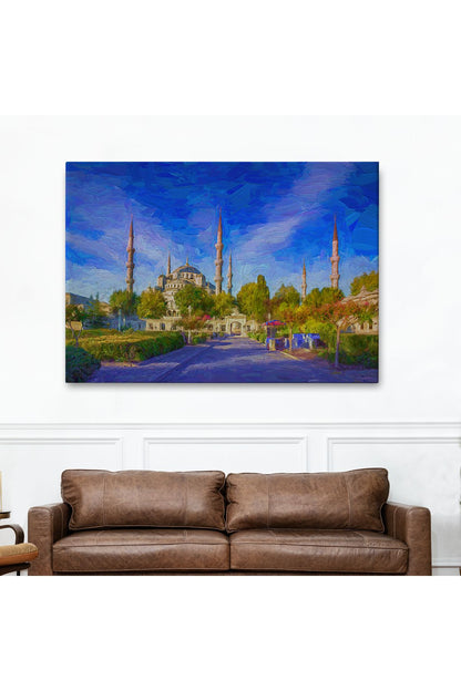 Sultan Ahmet Camii Yağlıboya Görünüm Kanvas Tablo-3694