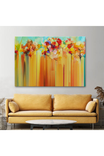 YB   Soyut Çiçekler Yağlıboya Görünüm Dekoratif Kanvas Duvar Tablosu-3541