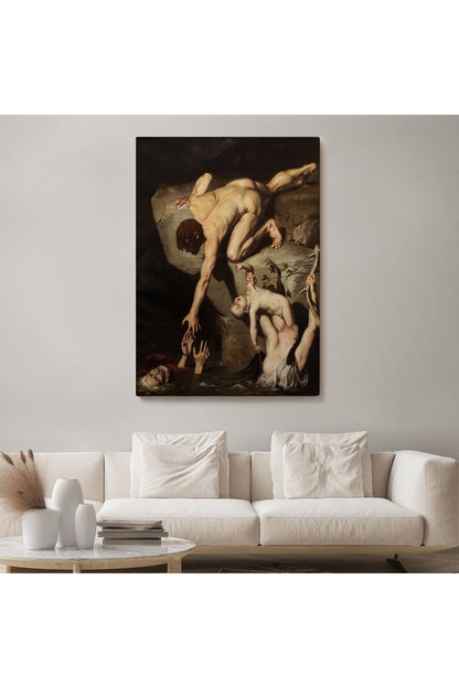 Tufan Sahnesi Tablosu Scene of Deluge - Joseph Desire Court-6414
