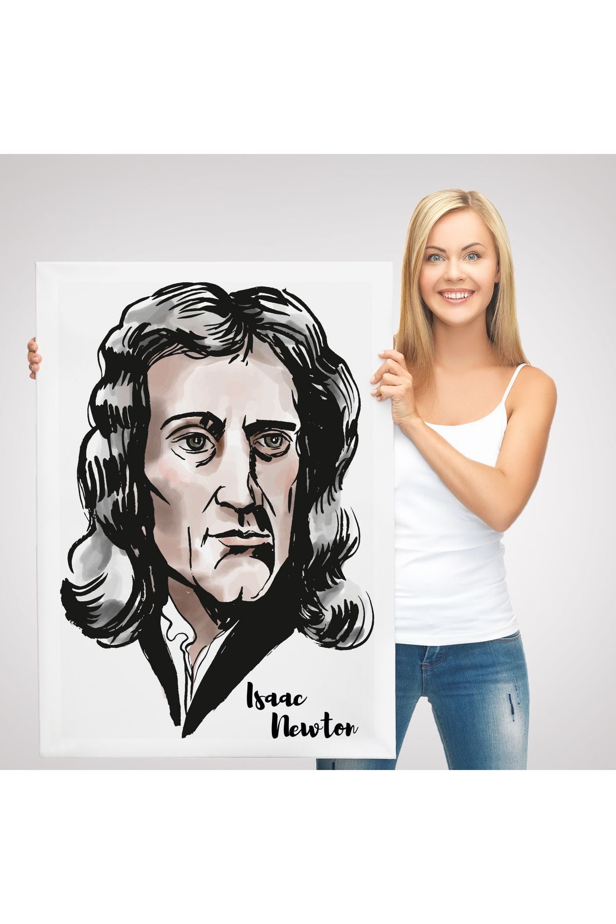 Isaac Newton Dekoratif Kanvas Tablo-5914
