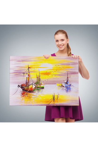 Venedik İtalya Yağlıboya Görünüm Dekoratif Kanvas Duvar Tablosu-3487