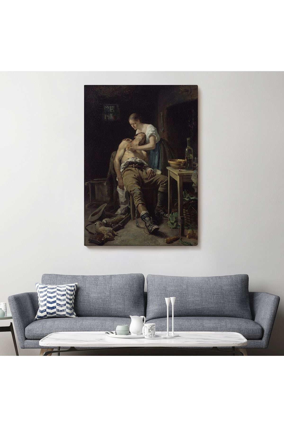 Yaralı Kaçak Avcı (1881) Duvar Tablosu-6059