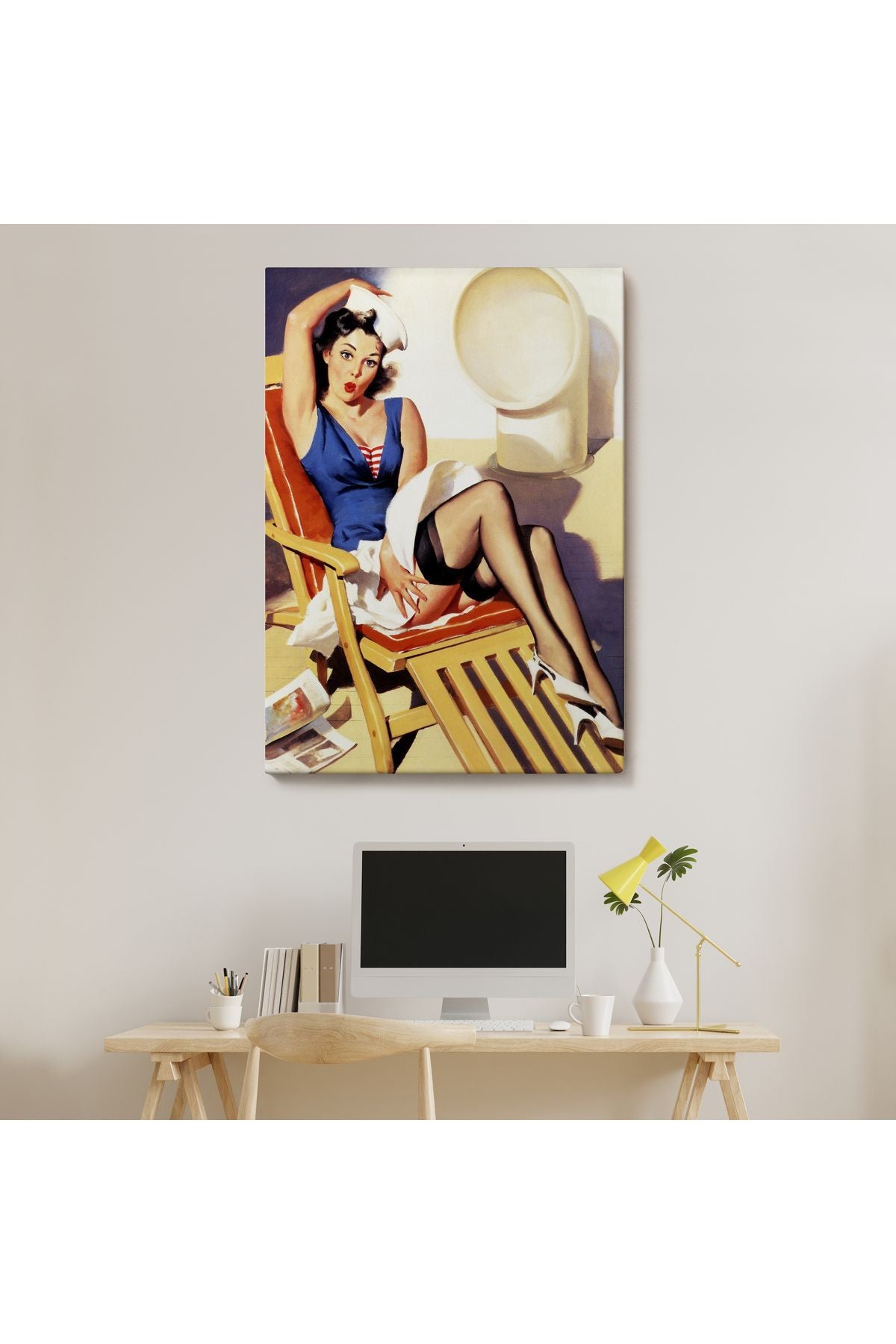 Sailor Pin Up Dekoratif Duvar Tablosu - Denizci Kız-6459