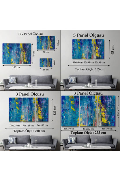 Soyut Yağlıboya Görünüm Dekoratif Kanvas Duvar Tablosu-3717