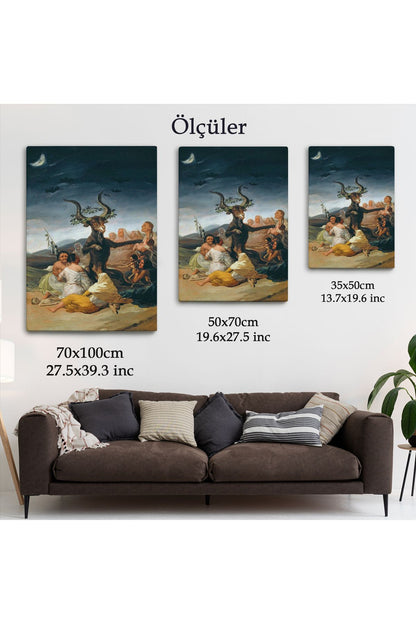Cadılar Bayramı, Francisco Goya Cadılık Meclisi Sanatı Kanvas Tablo-5270