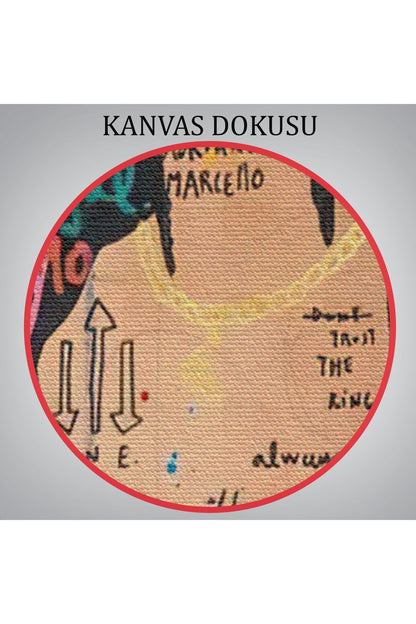 Renkli Mona Lisa Banksy Kanvas Tablo, Sokak Sanatı, Pop Art-5306