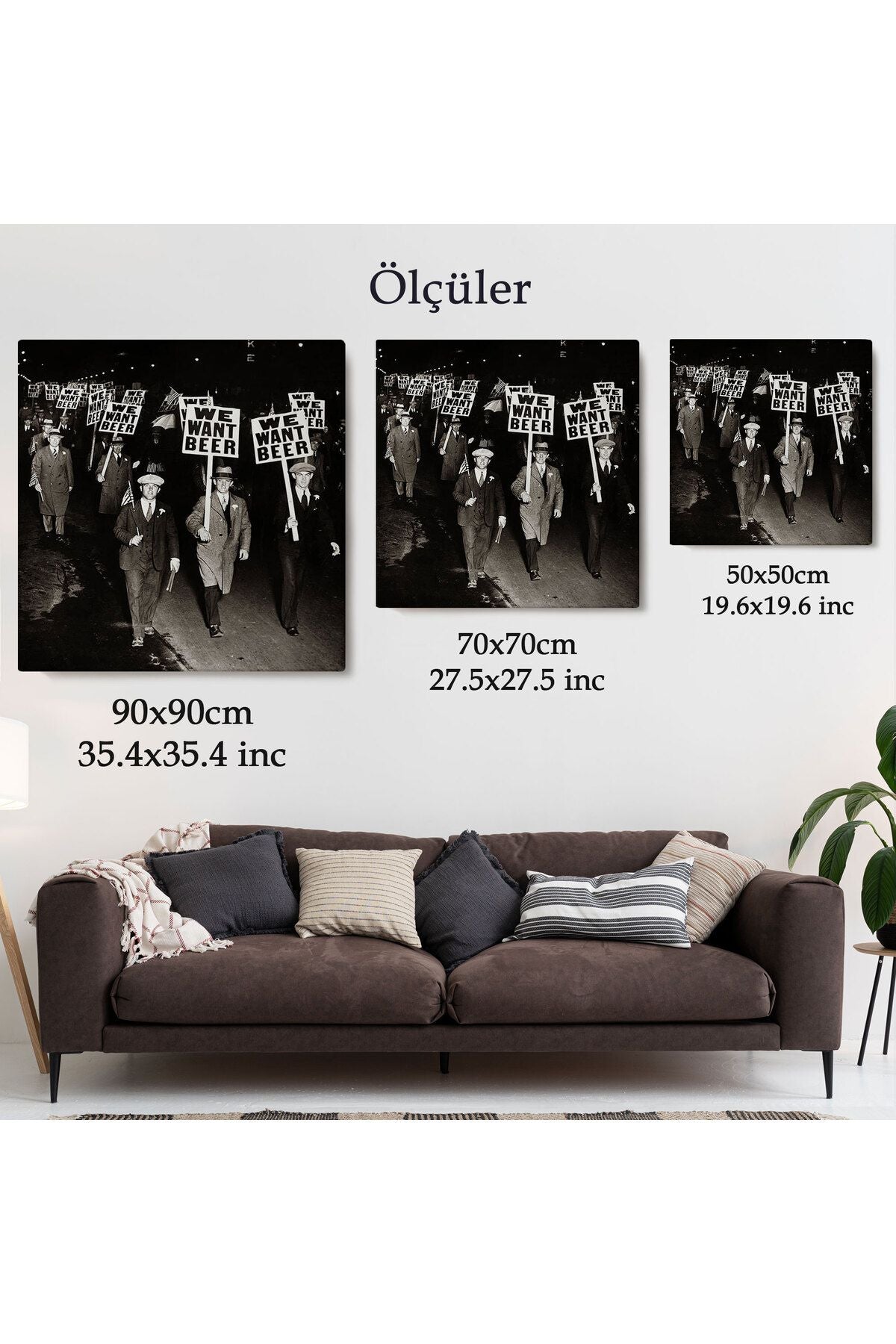 DB  Bira İstiyoruz, Olağandışı 1931 Yasak Protesto Fotoğrafı Kanvas Tablo-5336