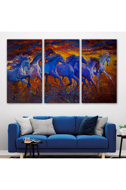 YB Koşan Atlar Dekoratif Kanvas Duvar Tablosu-3725