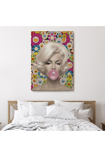 Özel Marilyn Monroe Pembe Balon Duvar Tablosu-6217