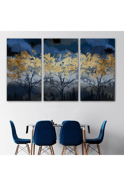 Geceyarısı Orman Manzarazı Yağlıboya Görünüm Dekoratif Tablo-3722