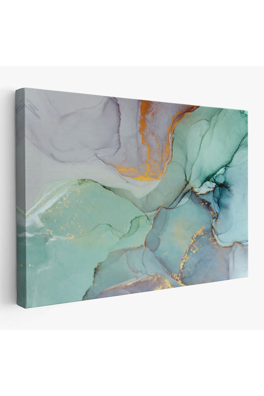 Mürekkep ve Alkol Elementleri ile Mermer Deseni Verilmiş Kanvas Tablo-5030