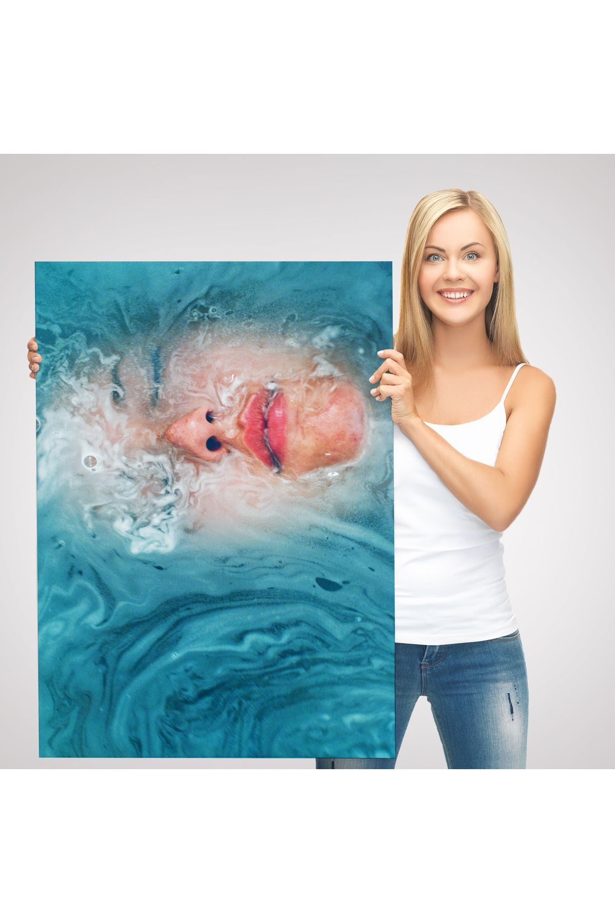 Su Altındaki Kadın Dekoratif Duvar Tablosu-6202