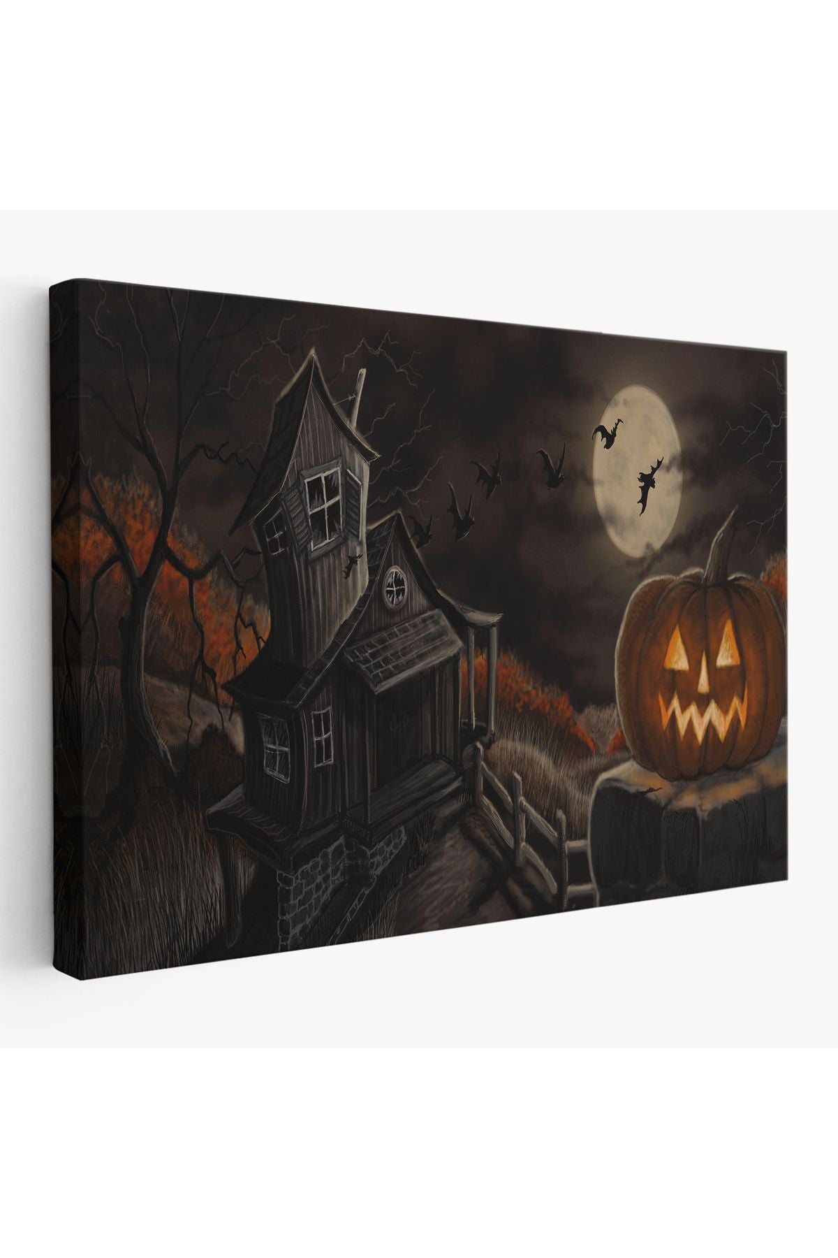 Perili Ev Cadılar Bayramı Dekoratif Duvar Tablosu-5196