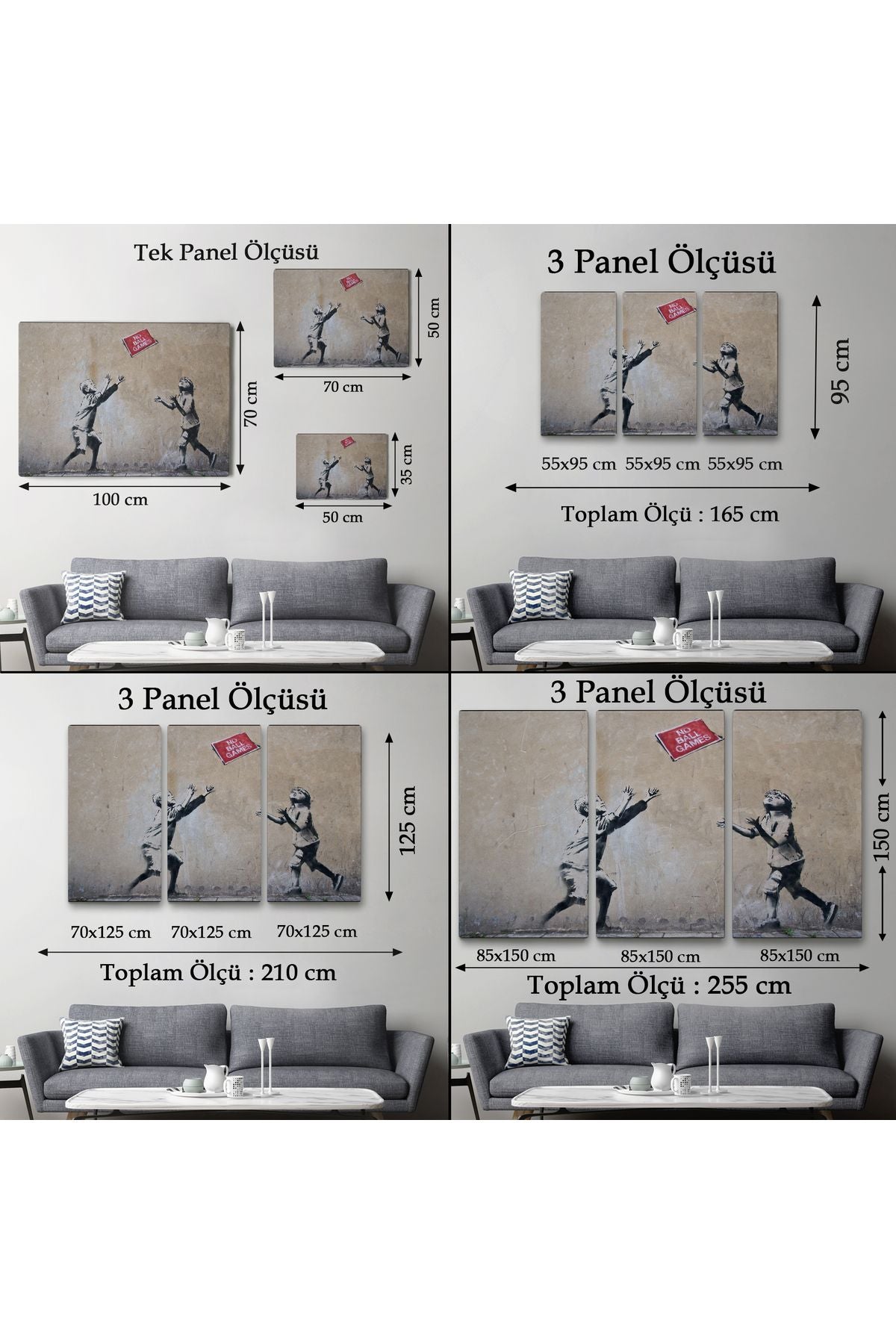Banksy Stencil'in Top Oyunları Yok İsimli Eseri Kanvas Tablo-5006