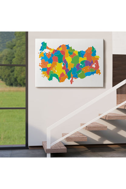 Kanvas Türkiye Haritası Dekoratif Tablo 1099
