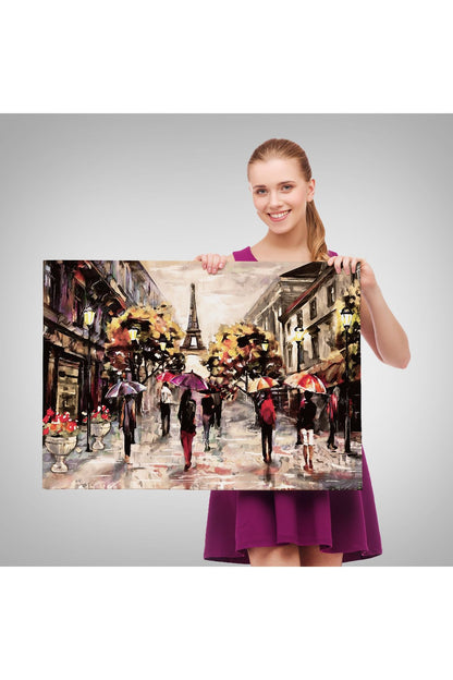 Fransa Paris Eyfel Manzara Manzaralı Dekoratif Duvar Tablosu-3634