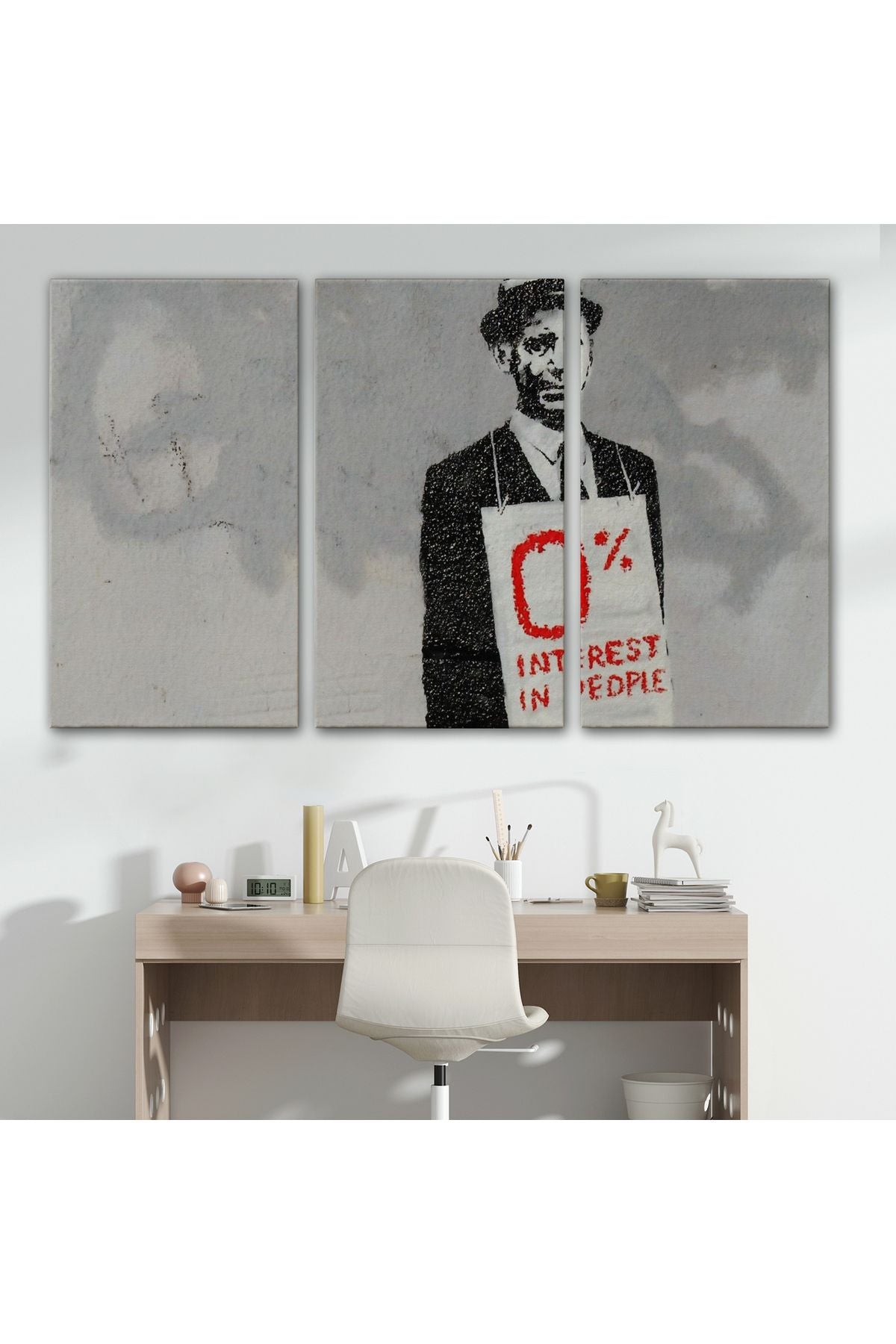 Banksy % 0 Faiz Oranı İsimli Çalışması Kanvas Tablo / % 0 Interest In People-5110