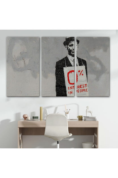 Banksy % 0 Faiz Oranı İsimli Çalışması Kanvas Tablo / % 0 Interest In People-5110