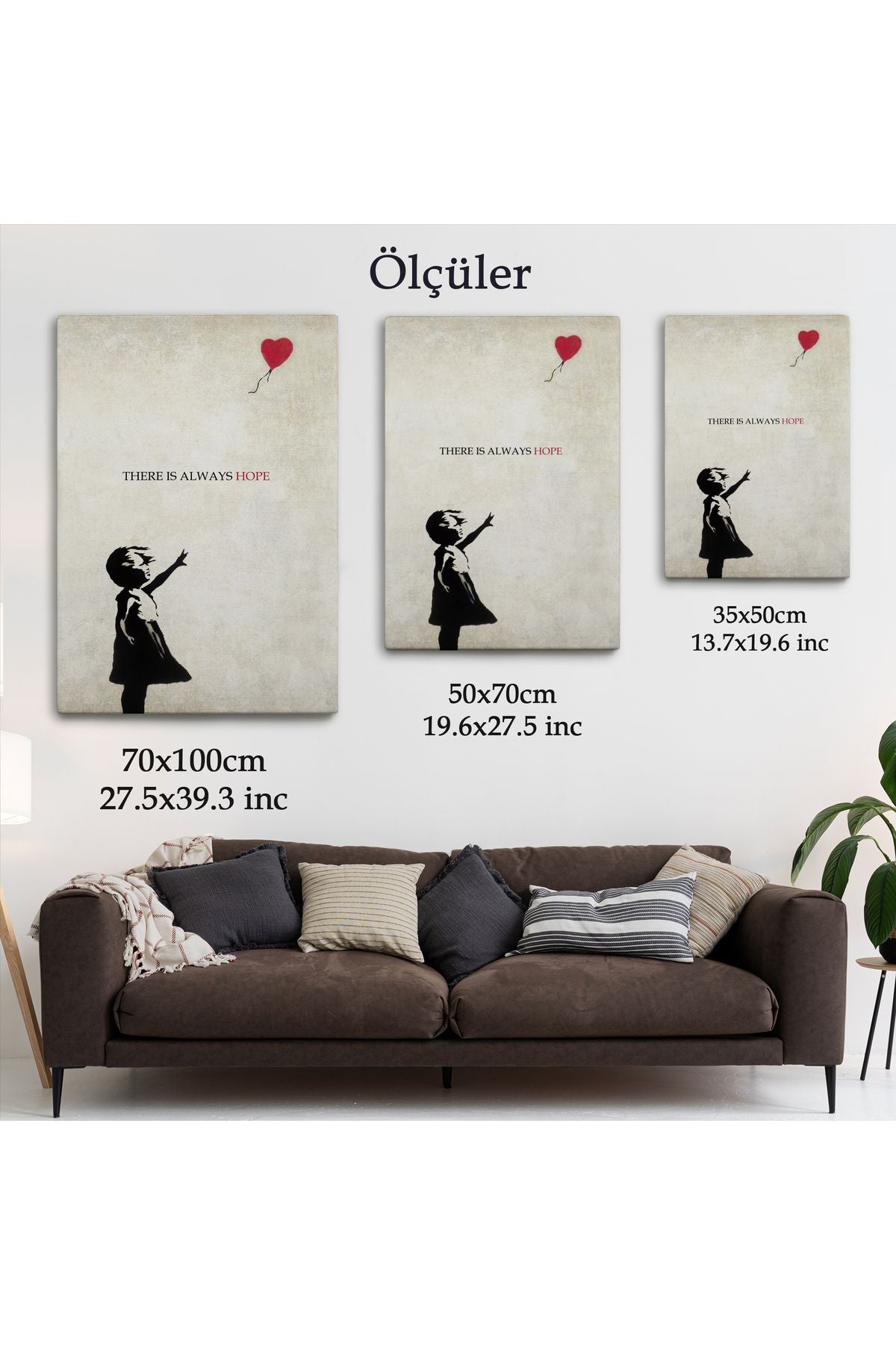 Banksy Kırmızı Balonlu Kız Dekoratif Modern Kanvas Tablo-4962