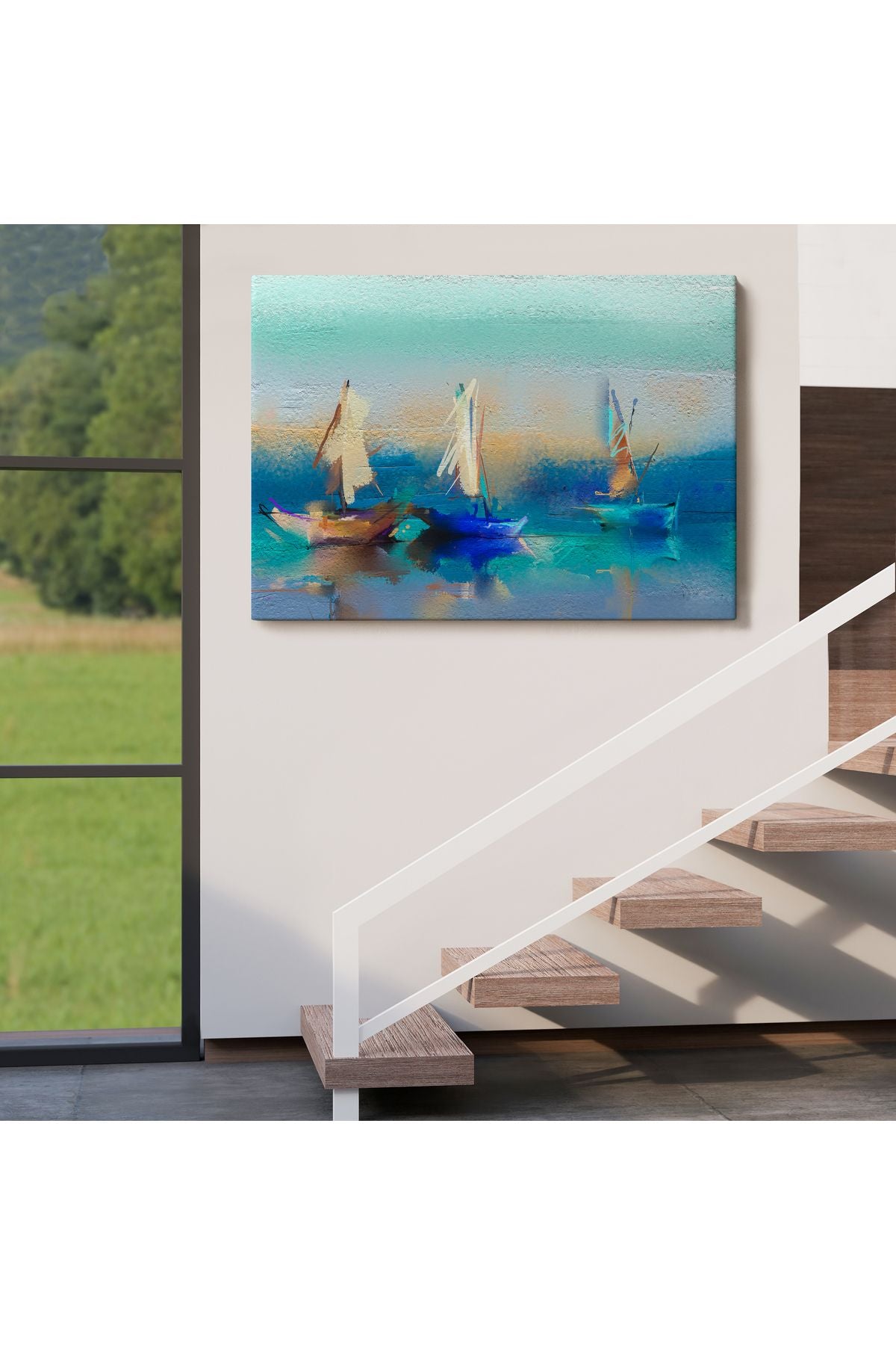 Soyut Modern Sanat Yağlıboya Görünüm Dekoratif Kanvas Duvar Tablosu-3589