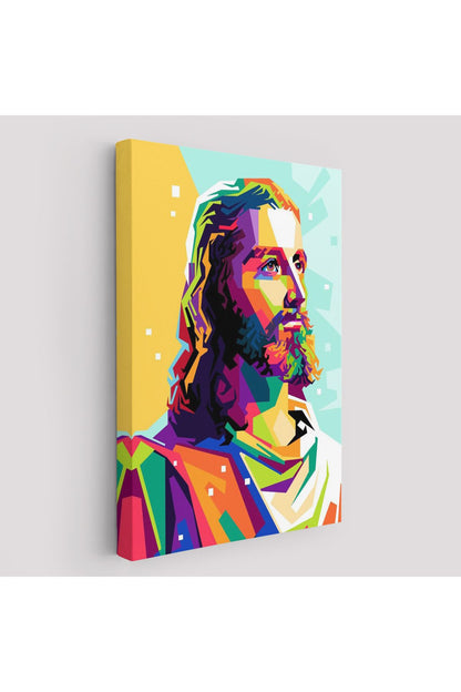 Renkli İsa Mesih Duvar Tablosu, Jesus Christ-6343