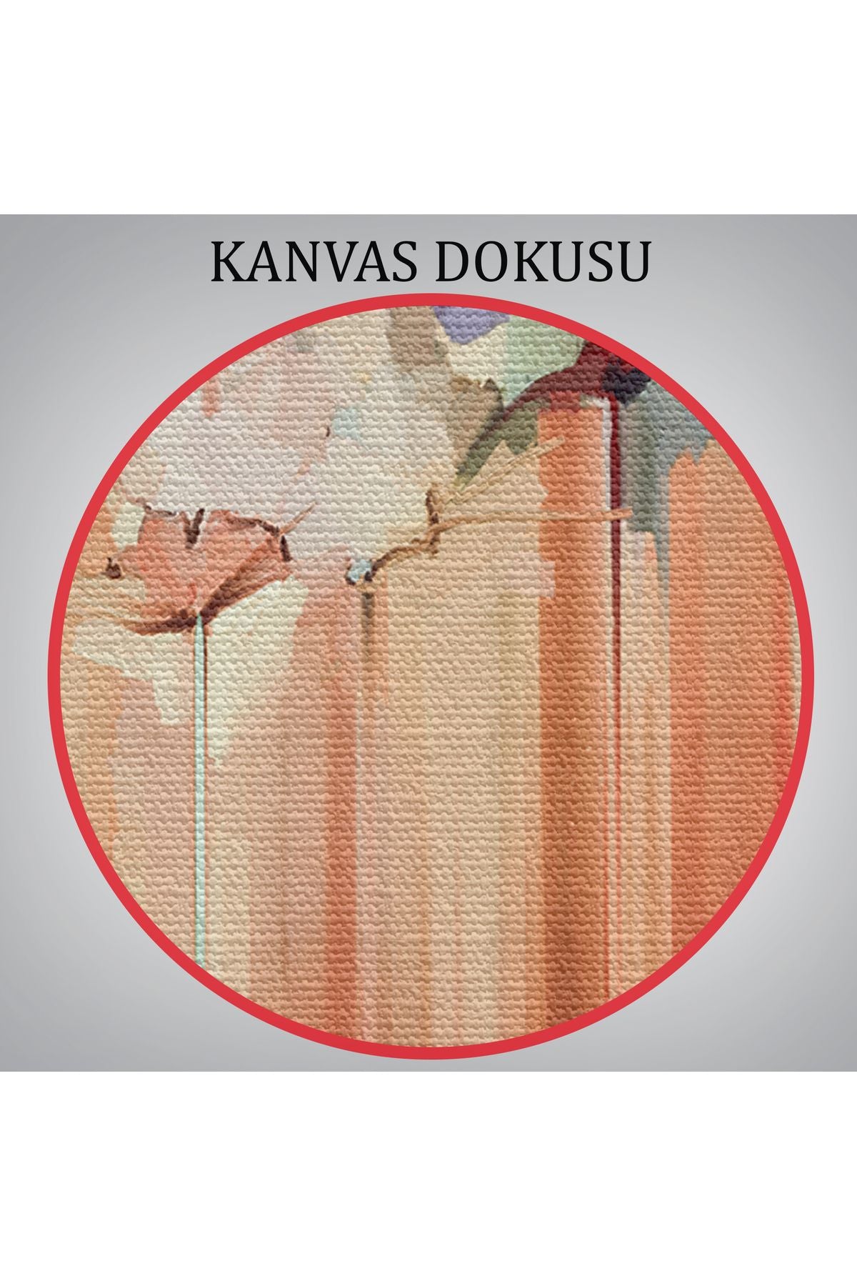 YB HG Soyut Çiçekler Yağlıboya Görünüm Dekoratif Kanvas Duvar Tablosu-3540