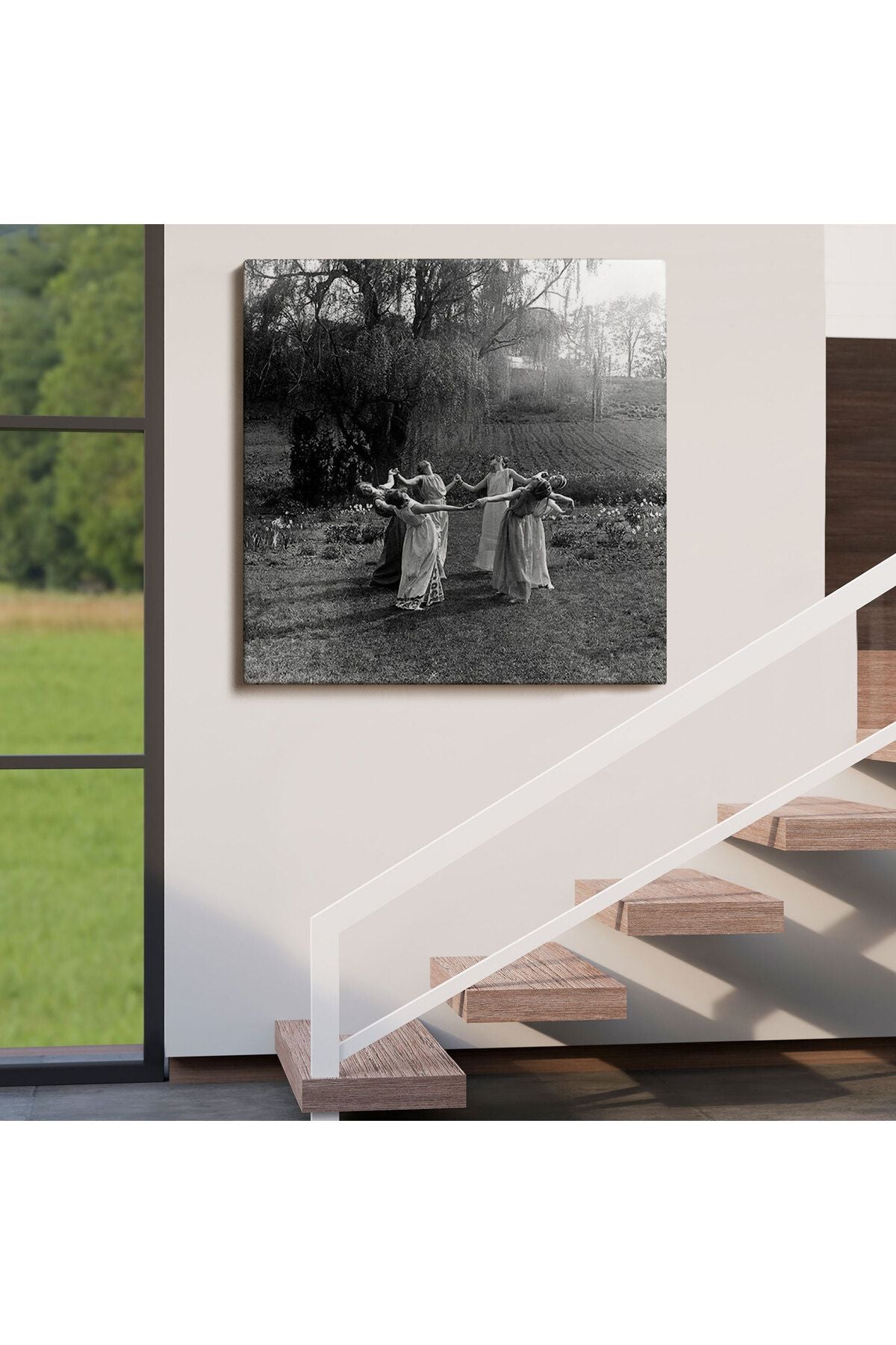 arg001 seri Vintage Kadınlar Dans Ediyor Kanvas Tablo, Gotik Ev Dekorasyonu, Ritüel Daire Dansı-5334