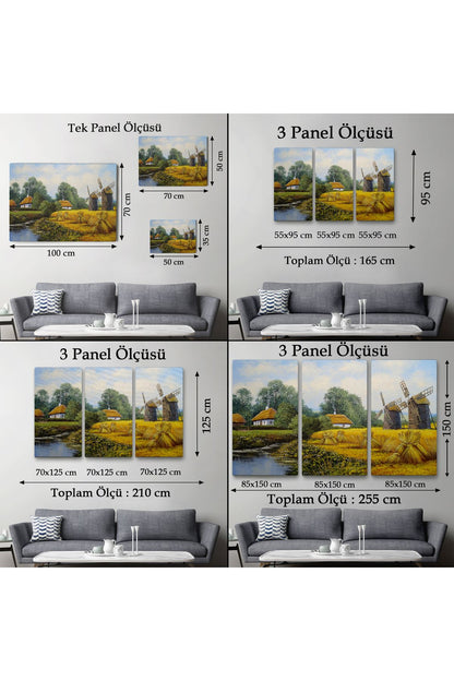 Ukrayna Köy Evi Dekoratif Kanvas Duvar Tablosu-3675