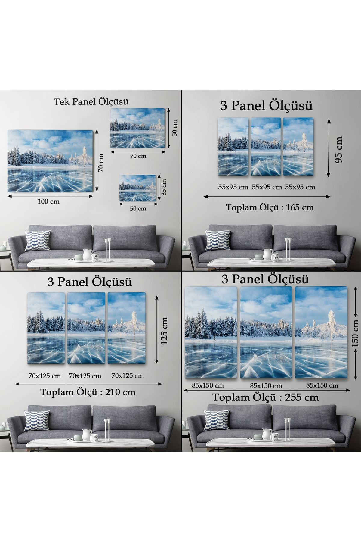 YB HG Donmuş Göl Ukrayna Dekoratif Kanvas Duvar Tablosu-3537