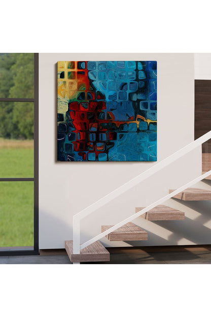 Özel Tasarım Renkli Buz Cam Kanvas Tablo-5883