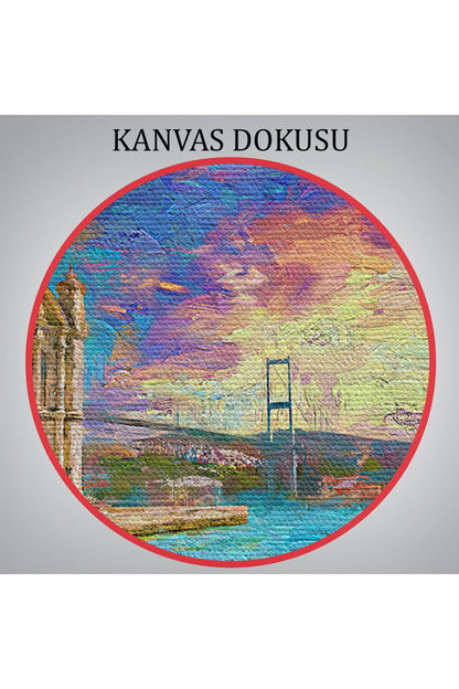 Fırça Darbeleri ile Soyut Yağlıboya Görünüm Dekoratif Kanvas Duvar Tablosu-3760