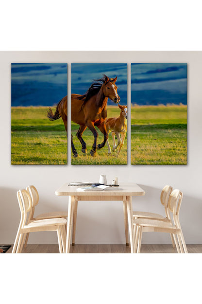 At ve Tay Manzaralı Dekoratif Kanvas Tablo 1173