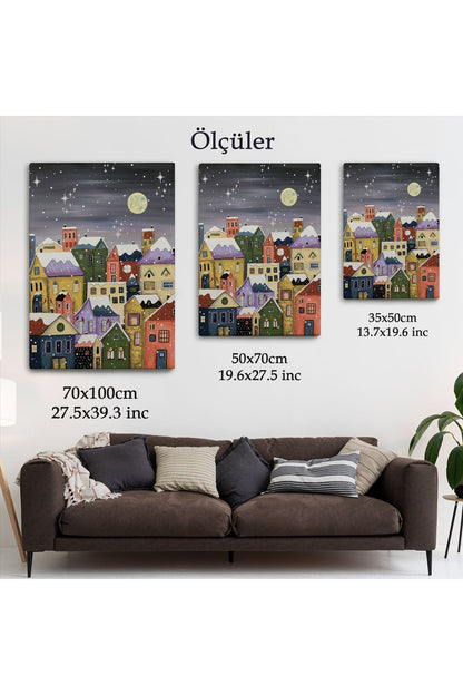 Londrada Kış Gecesi Dekoaratif Duvar Tablosu-6145