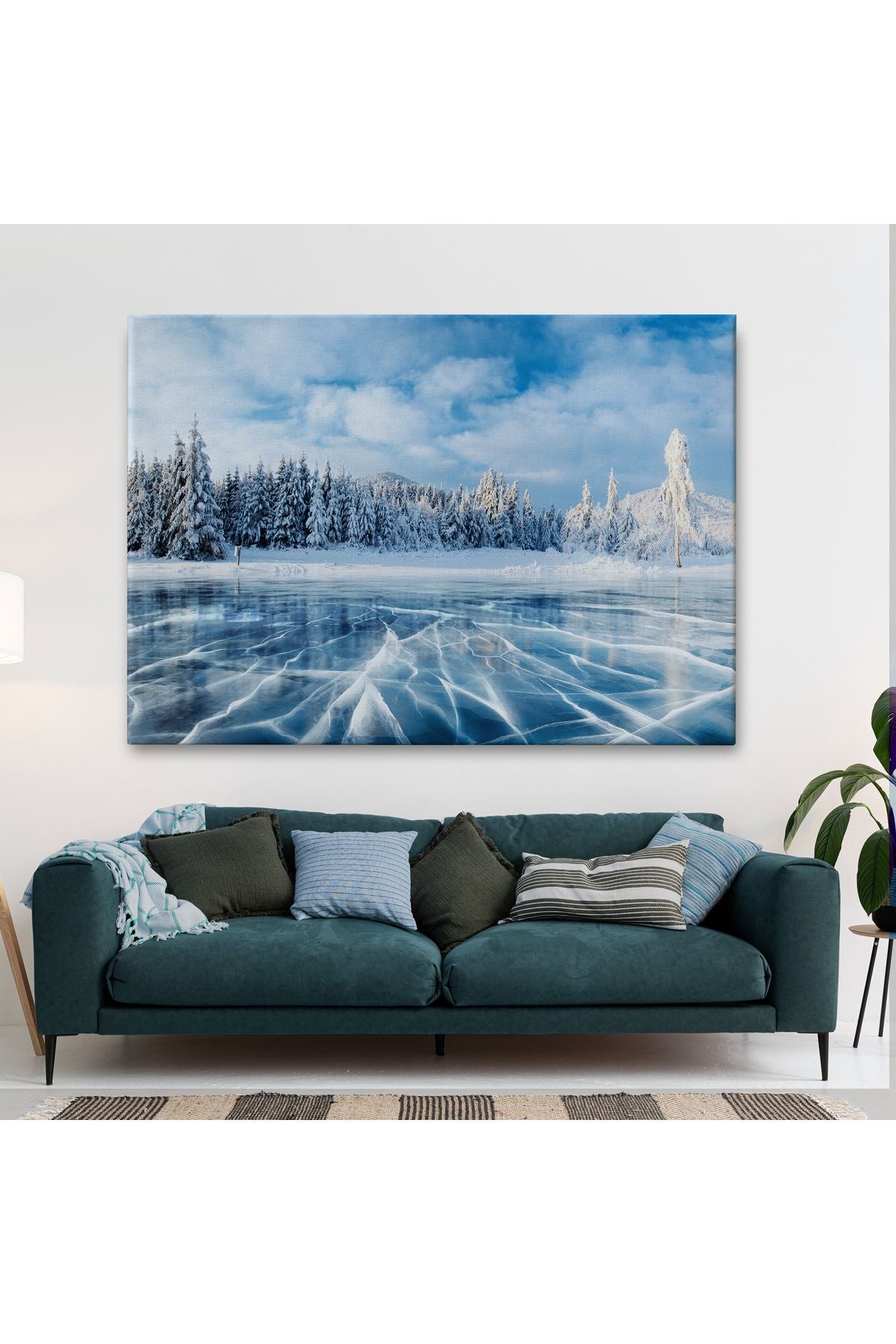 YB HG Donmuş Göl Ukrayna Dekoratif Kanvas Duvar Tablosu-3537