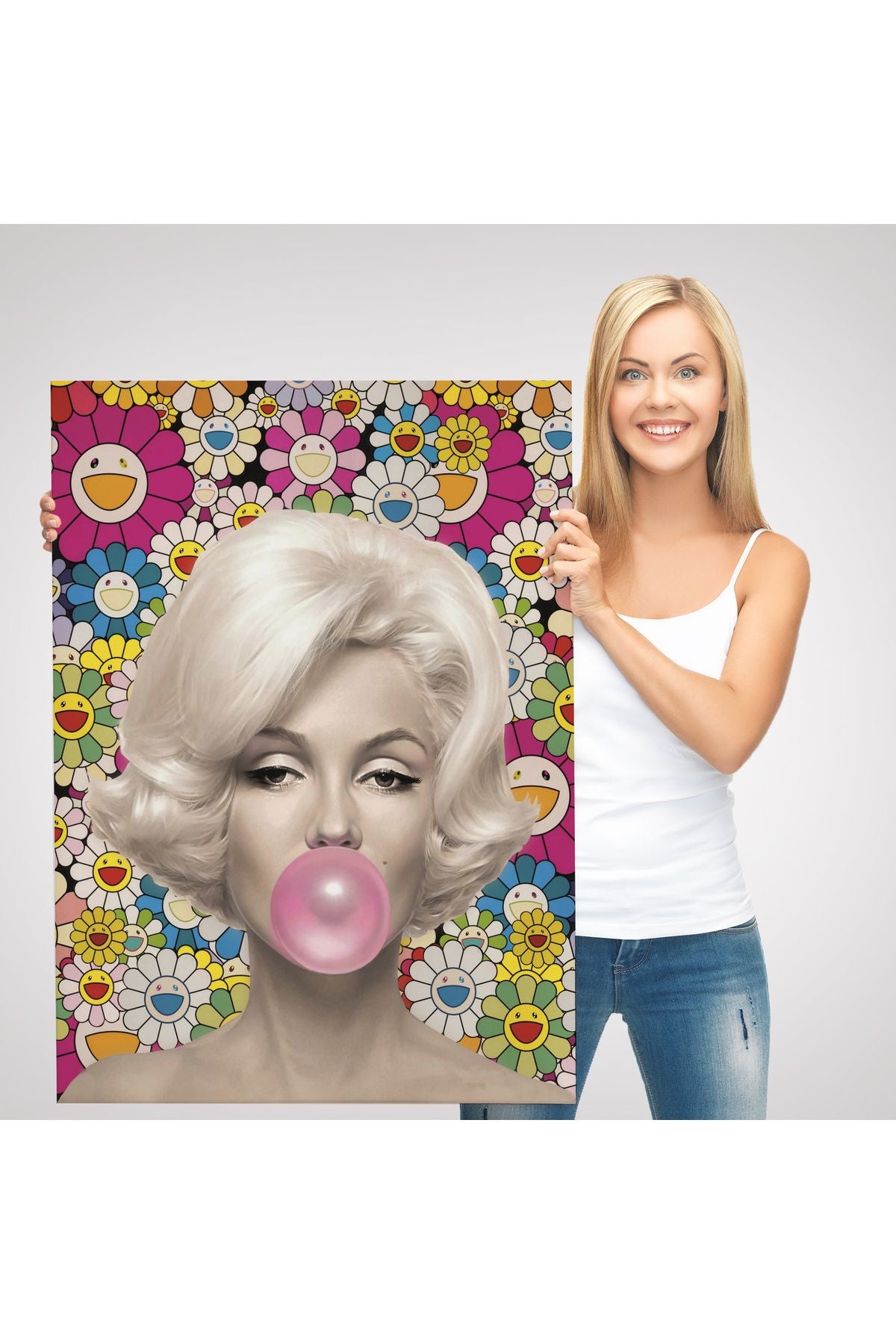 Özel Marilyn Monroe Pembe Balon Duvar Tablosu-6217