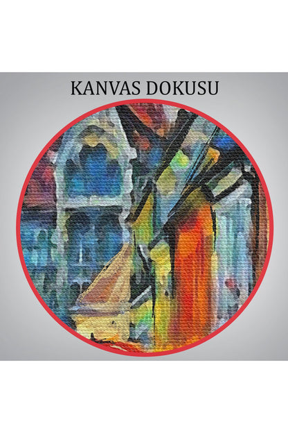 Macaristan Budapeşte Sokak Manzarası Yağlıboya Görünüm Tablo-3547