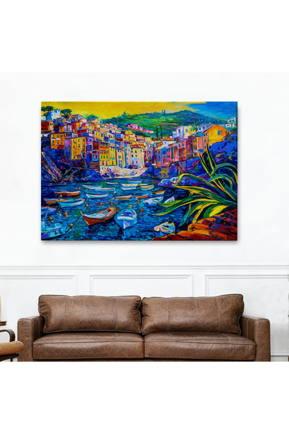 Sahilde TeknelerYağlıboya Görünüm Dekoratif Kanvas Duvar Tablosu-3462