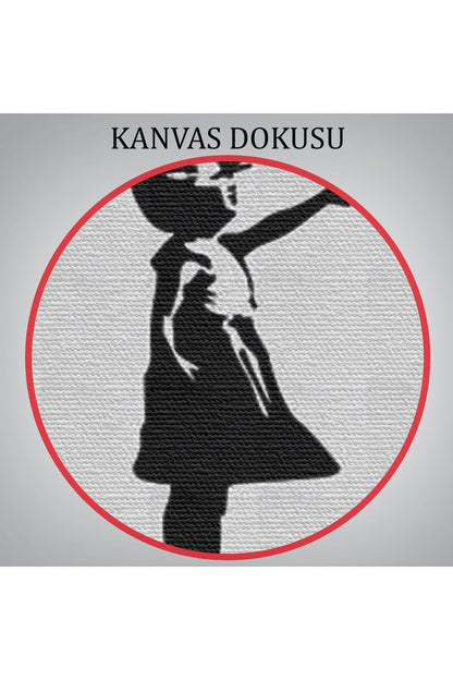 Banksy Kırmızı Balonlu Kızın'ın Her Zaman Umut Vardır Yazılı Tablosu-5012