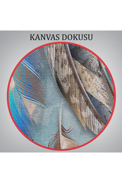 DB Kuş Tüyü Dekoratif Kanvas Duvar Tablosu -3423