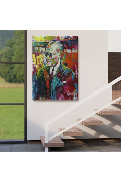 Yağlı Boya Efektli Renkli Mustafa Kemal Atatürk Duvar Tablosu-6069