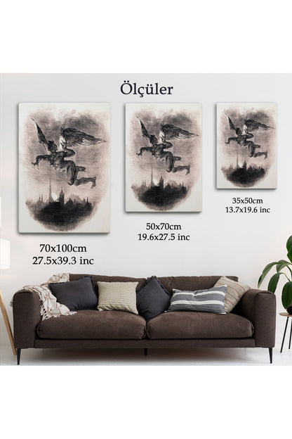 Goethe'nin Faust'undan Mephistopheles'in Gökyüzündeki Önsözü Kanvas Tablo-5301