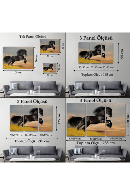 Şaha Kalkmış Siyah At Tablosu-6613