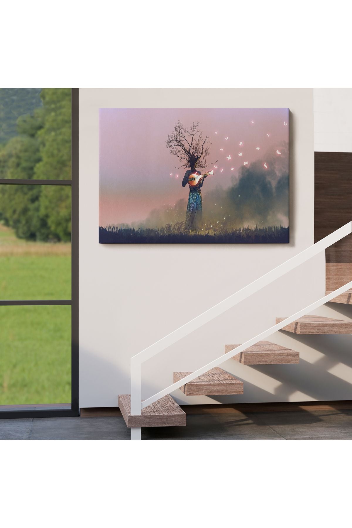 YB Geceyarısı Ud Çalan Kadın Kanvas Tablo-3593