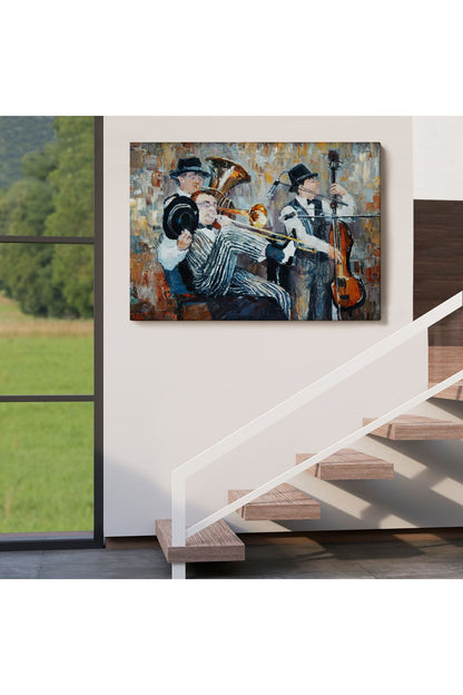 Özel Tasarım, Dekortif  BaskıMüzik Çalan Orkestra Dekoratif Duvar Tablosu-3743