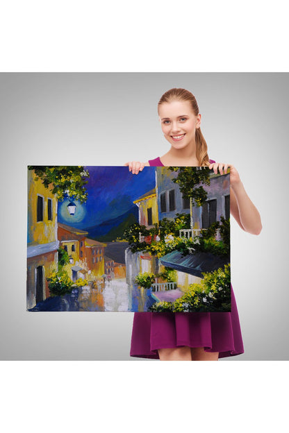 Fenerli Deniz Manzaralı Sokak, Kanvas Duvar Tablosu-1189