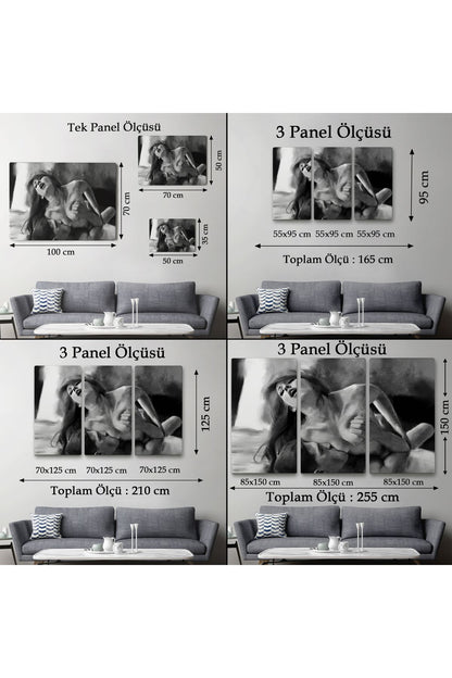 Aşk Çifti Dekoratif Siyah-Beyaz Duvar Tablosu-6586