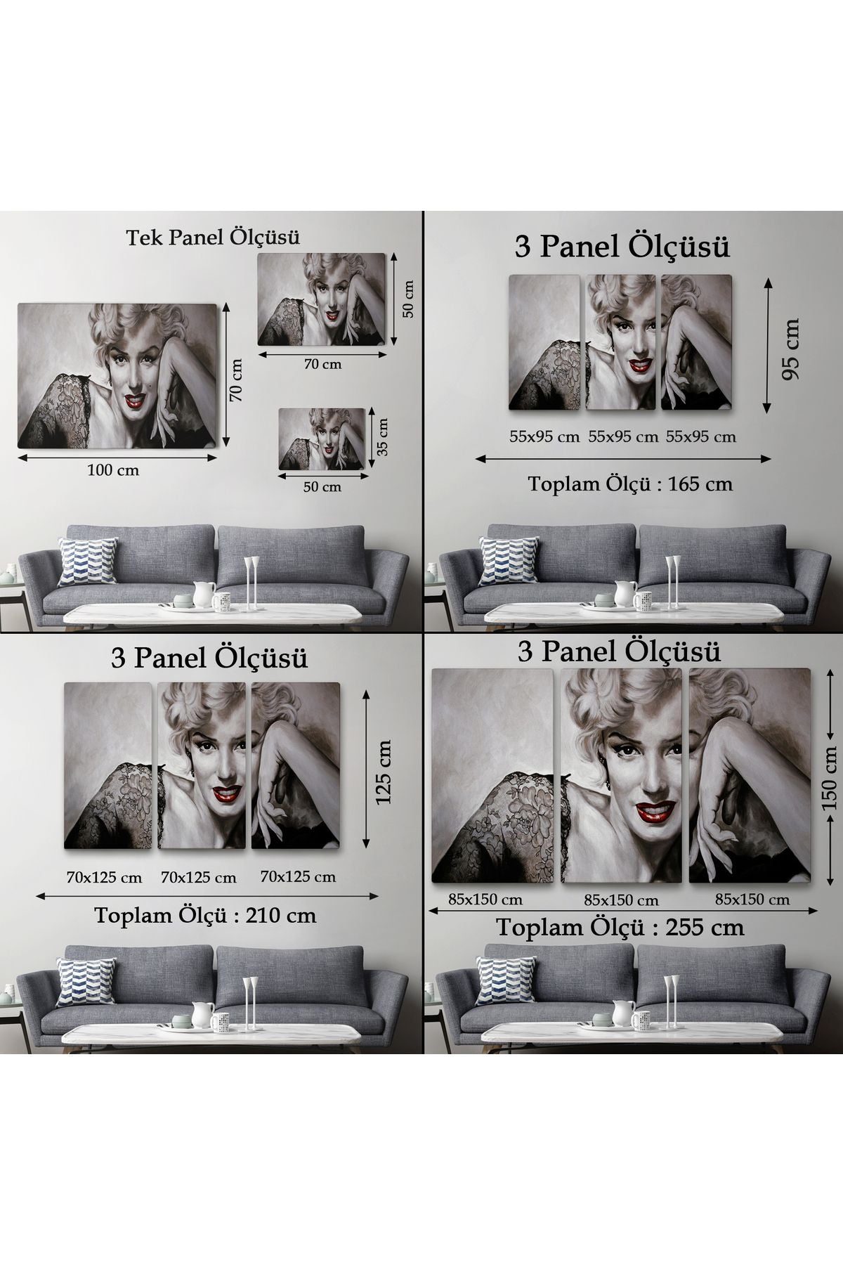 Dekoratif Duvar Tablosu-Marilyn Monroe ve Güzelliği Kanvas Tablo 6610