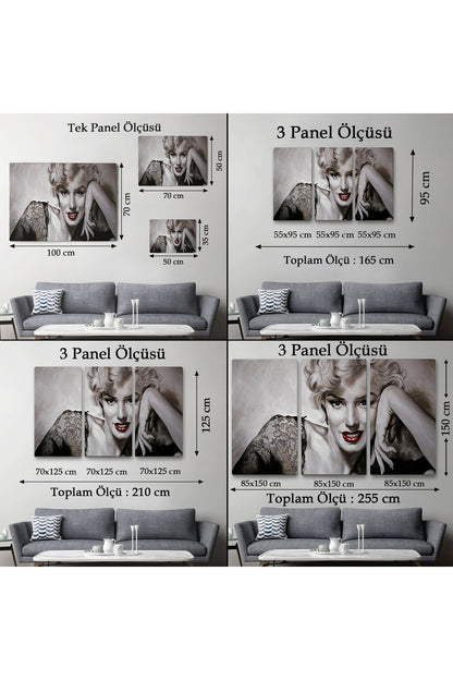 Dekoratif Duvar Tablosu-Marilyn Monroe ve Güzelliği Kanvas Tablo 6610